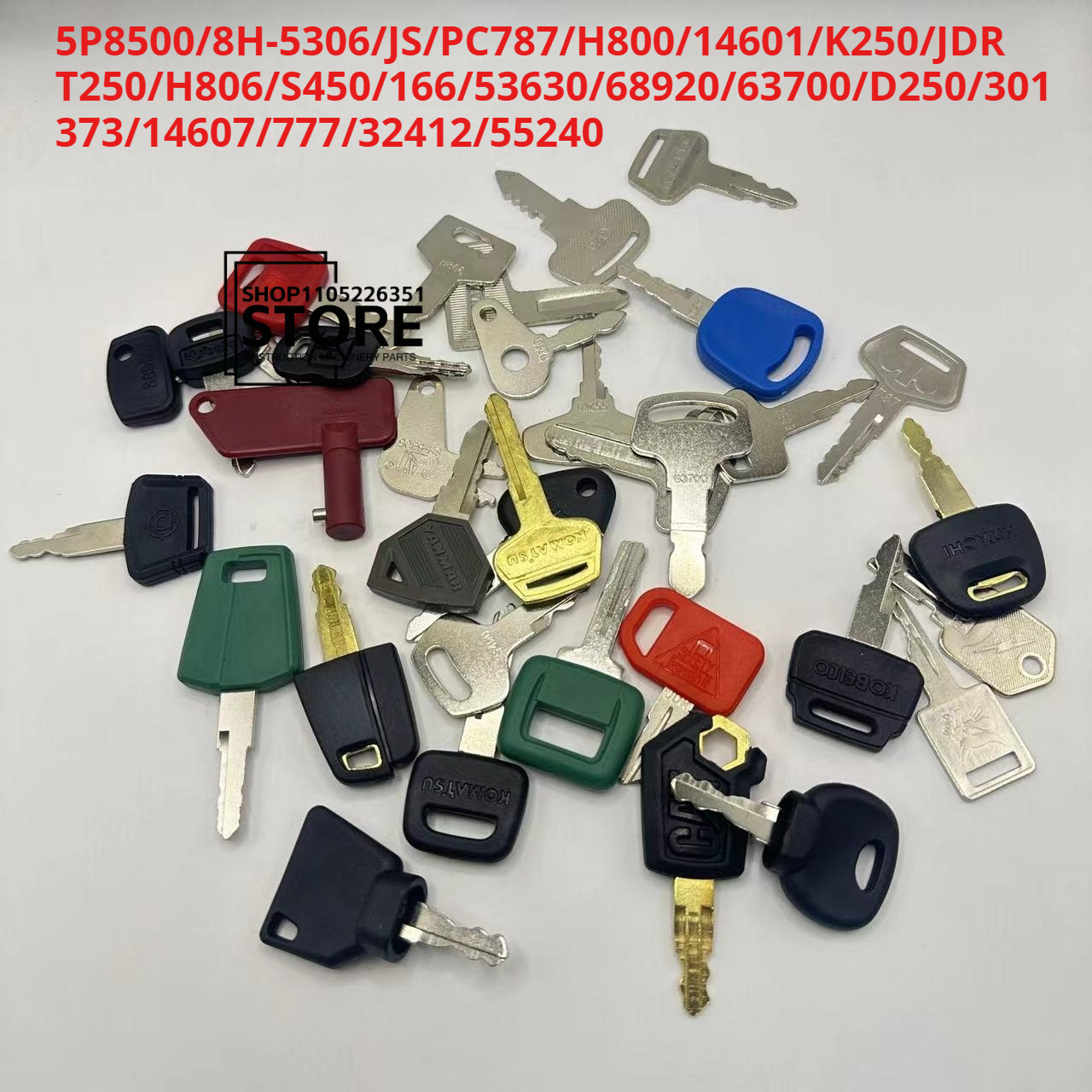 Heavy Equipment Keys Master Set - 50/35/25pc Excavator Keys for H800 34B0557