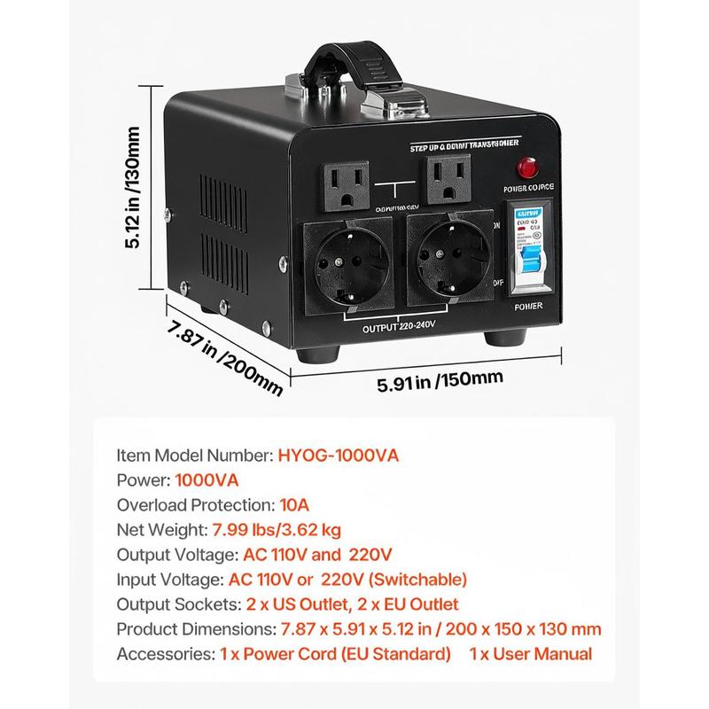 Power Voltage Changer 1000VA F - Heavy Equipment Breaker avaliação e preço